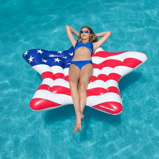 Picture of Swimline Inflatable Americana Peace Sign Island Pool Raft