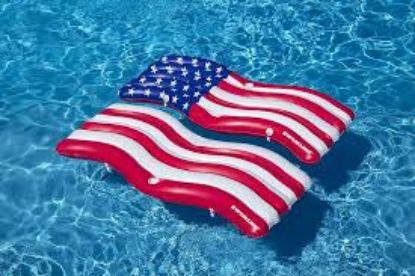 Picture of Swimline American Flag Infatable Pool Connector Mattress Set Visit the Swimline Store