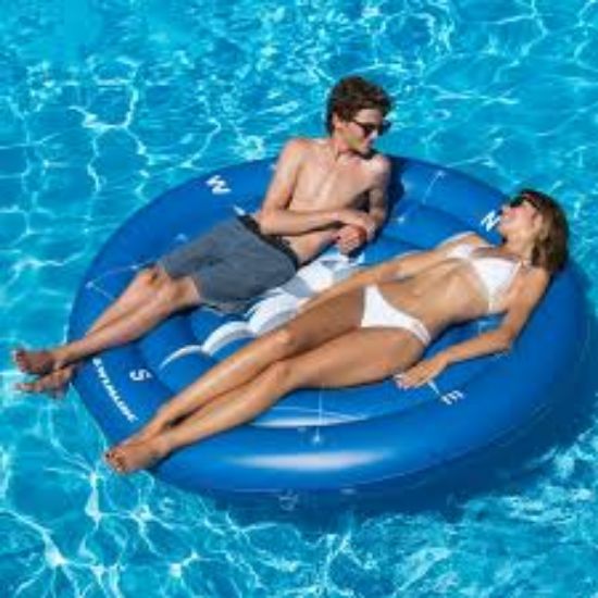 Picture of Swimline Compass Rose Glowing Inflatable Swimming Pool Toy Raft Ride On Float