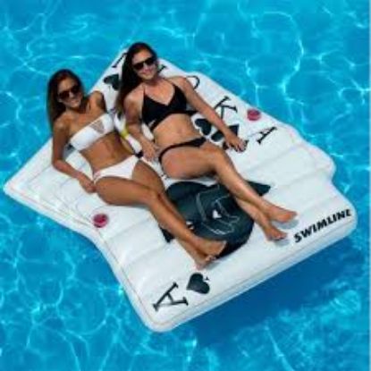 Picture of Swimline 90634 Royal Flush Poker Game Cards Inflatable Rider Swimming Pool Float