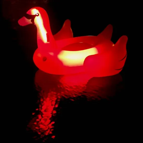 Picture of SWIMLINE ORIGINAL 90702 LED Inflatable Swan Pool Float Floatie Ride-On Lounge 