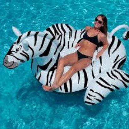 Picture of Giant Zebra Ride-On Pool Float  Swimline 90714