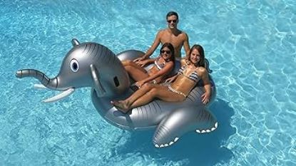 Picture of Swimline Giant Inflatable 73 Inch Elephant Ride-On Swimming Pool Float 