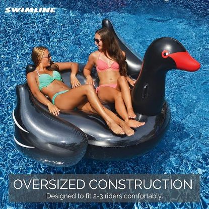 Picture of Swimline 90628 - Giant Black Swan Inflatable Pool Float, Large