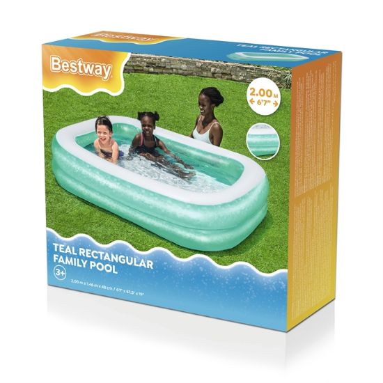 Picture of Bestway® Teal Rectangular Inflatable Family Pool 6'7"