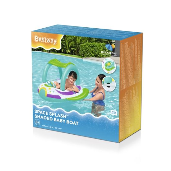 Picture of Bestway® Space Splash™ Inflatable Baby Boat Float with Sunshade 98 cm x 95 cm