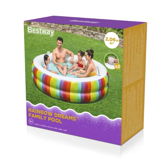 Picture of Bestway® Rainbow Dreams™ Round Inflatable Family Pool 2.06 m x 2.06 m x 51 cm