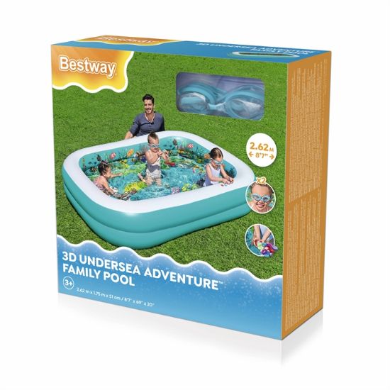 Picture of Bestway® 3D Undersea Adventure™ Inflatable Family Play Pool 2.62 m x 1.75 m x 51 cm