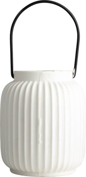 Gusta - LED lantern white - Handy with on/off button - Modern design - Lantern - ø12 x 15.5 cm
