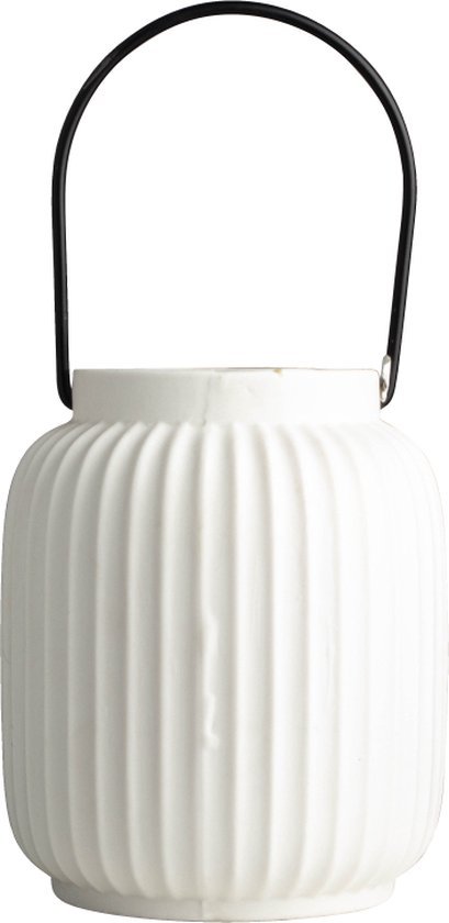 Gusta - LED lantern white - Handy with on/off button - Modern design - Lantern - ø12 x 15.5 cm