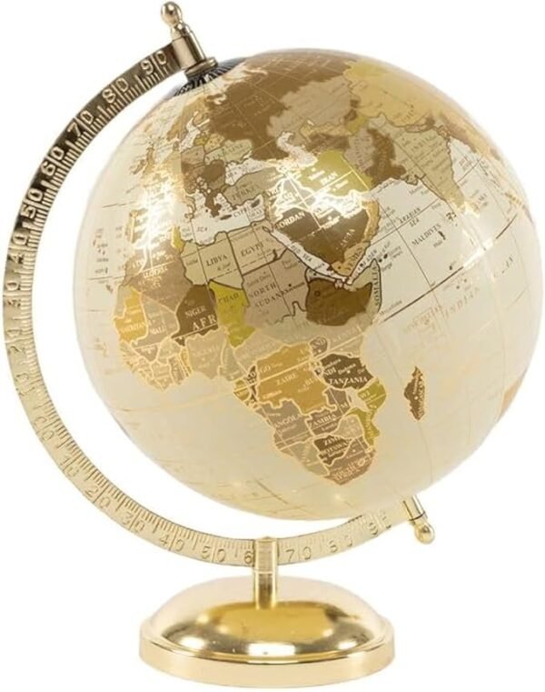 World Globe Globe 20 cm with Gold/Black Metal Base - Decoration and Gift