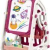 Early Learning Foldable Double Sided Magnetic Artist Doodle Table Children Drawing Board Bookshelf