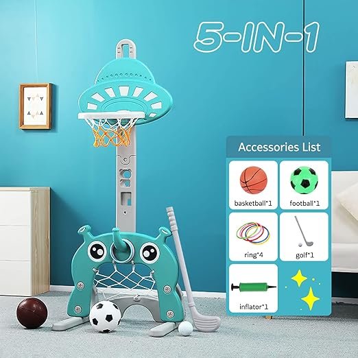 Basketball Hoop for Kids 4 in 1