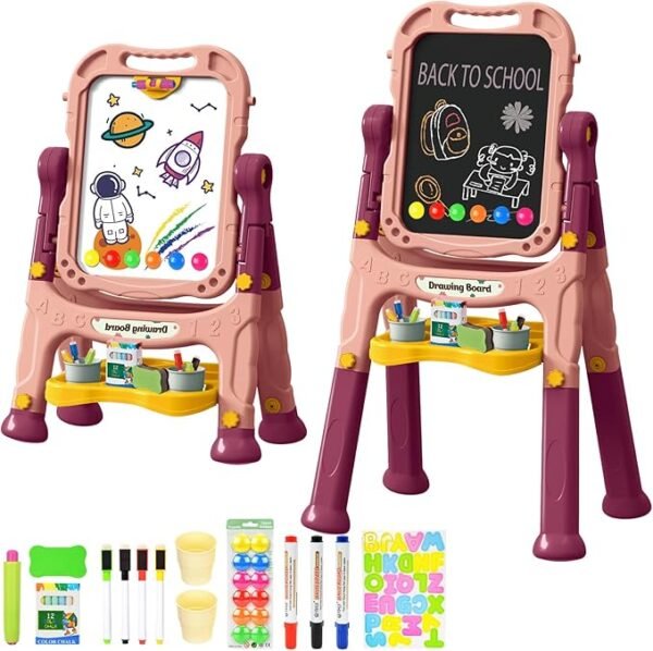 71IPfPrWGIL._AC_SX679_ Kids Art Easel, Adjustable Drawing White Board & Chalk Board