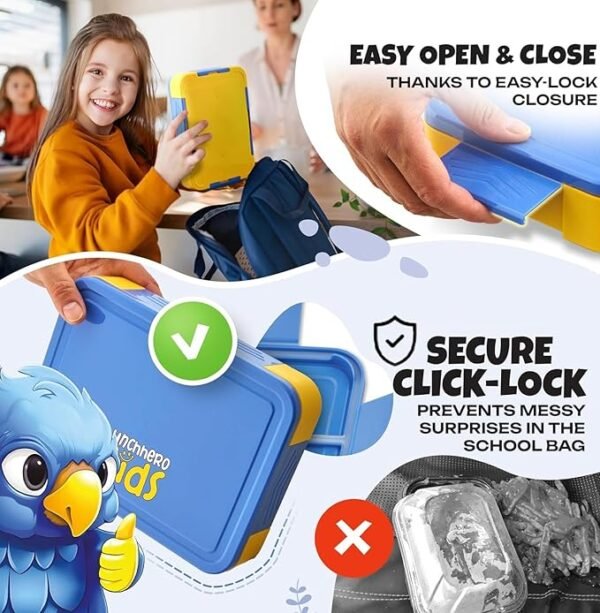 LUNCHHERO Bento Lunch Box for Kids