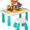 Multifunctional Construction Table 6 in 1 Activity Kids Table and Chair Set